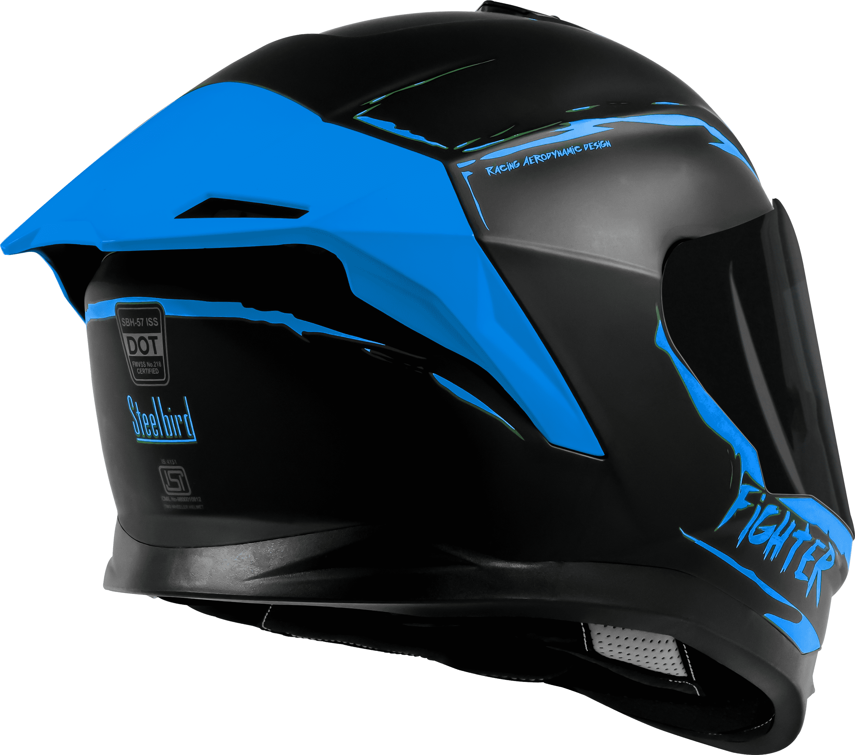 SBH-57 ISS SILVER FIGHTER F2 GLOSSY BLACK WITH BLUE